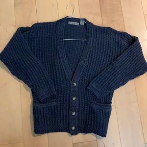 Vintage Navy Blue Knit Cardigan